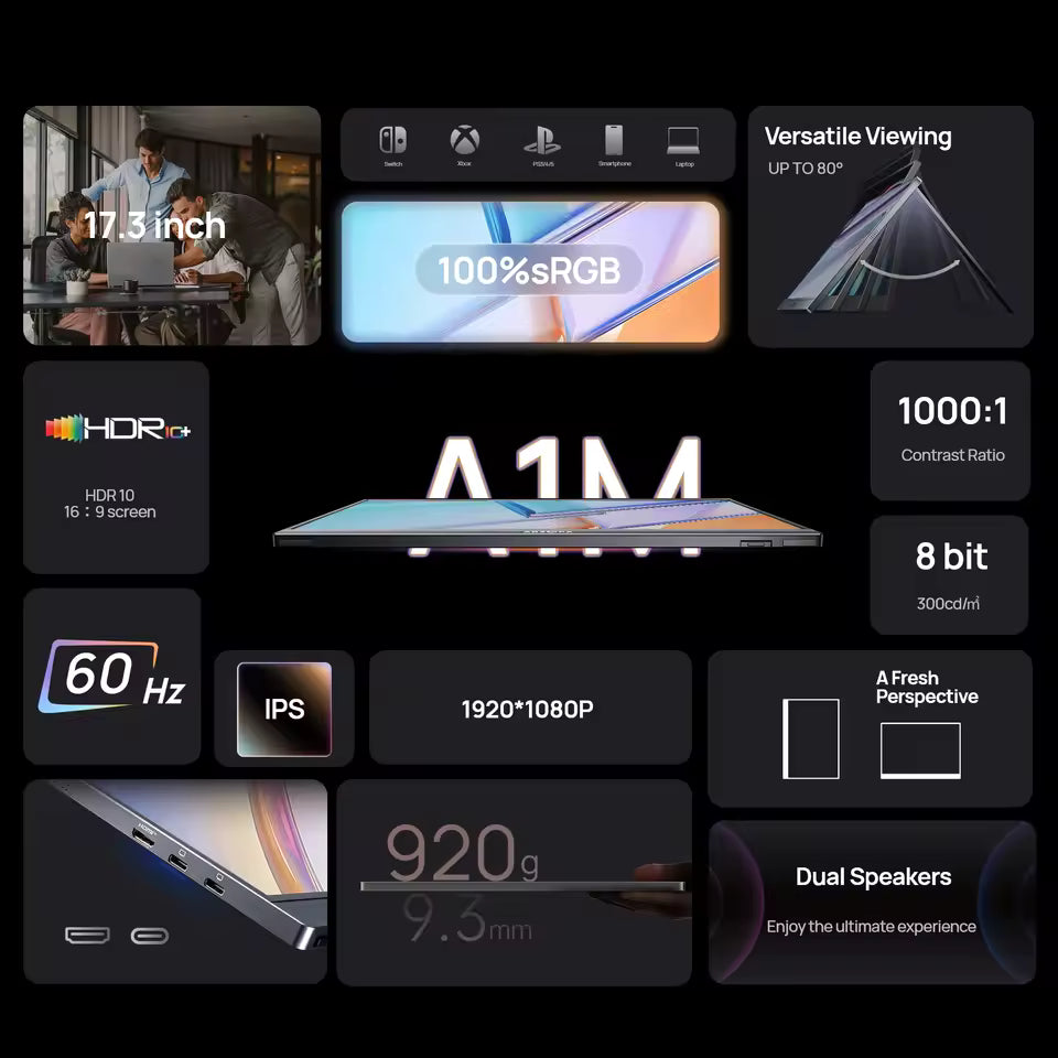 17,3" FHD | Stor arbejdsskærm