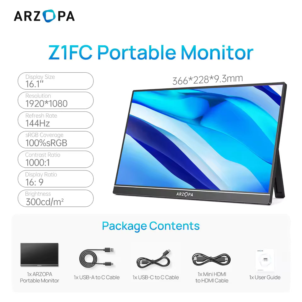 16,1" 144Hz | Bærbar gamingskærm